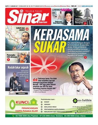 Sinar Harian Edisi Melaka/NS 21.01.17