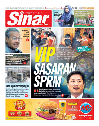 Sinar Harian Edisi Terengganu 26.01.17