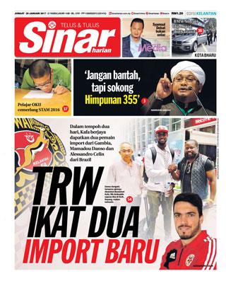 Sinar Harian Edisi Kelantan 20.01.17