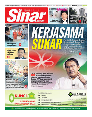 Sinar Harian Edisi Utara 21.01.17