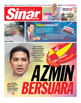 Sinar Harian Edisi Selangor/KL 17.01.17