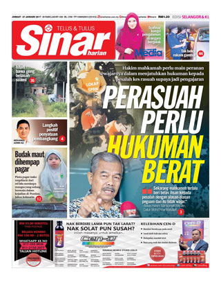 Sinar Harian Edisi Selangor/KL 27.01.17
